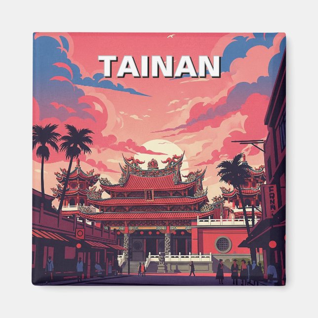 Taiwan Tainan Temple Travel Magnet (Vorne)