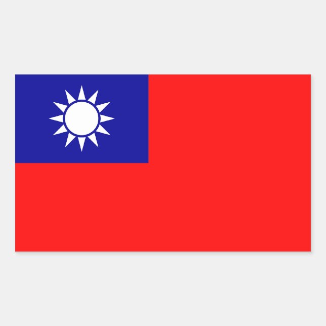 Taiwan/taiwanesische Flagge Rechteckiger Aufkleber (Vorderseite)