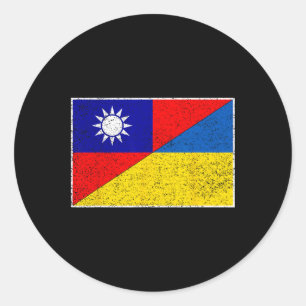 Taiwan Ukraine-Flagge Taiwanesisch Ukrainische Unt Runder Aufkleber