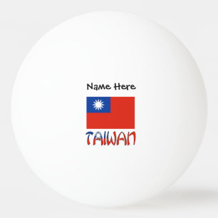 Taiwan und Taiwan-Flagge Personalisiert  Tischtennisball