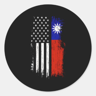 taiwanesische amerikanische Flagge Pride Taiwan US Runder Aufkleber