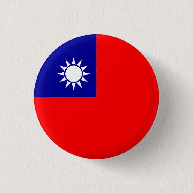 taiwanesische Flagge, Flagge Taiwans Button (Vorderseite)
