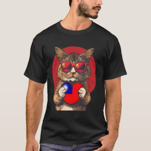 Taiwanesische Flagge Katze Taiwan Taiwanesische Wu T-Shirt