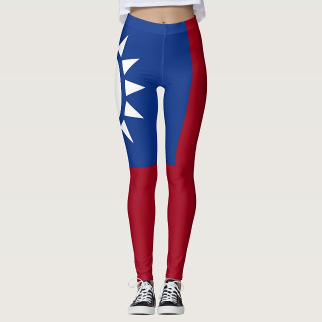 taiwanesische Flagge Leggings (Vorderseite)