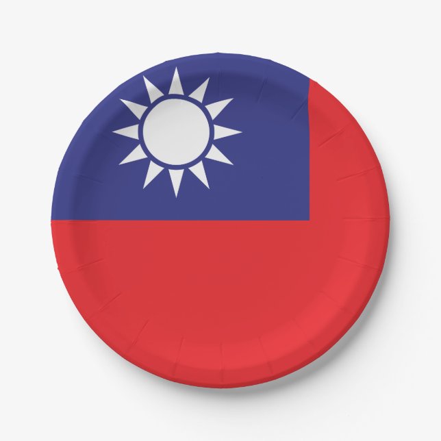 taiwanesische Flagge Pappteller (Vorderseite)