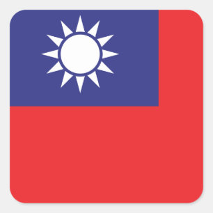 taiwanesische Flagge Quadratischer Aufkleber