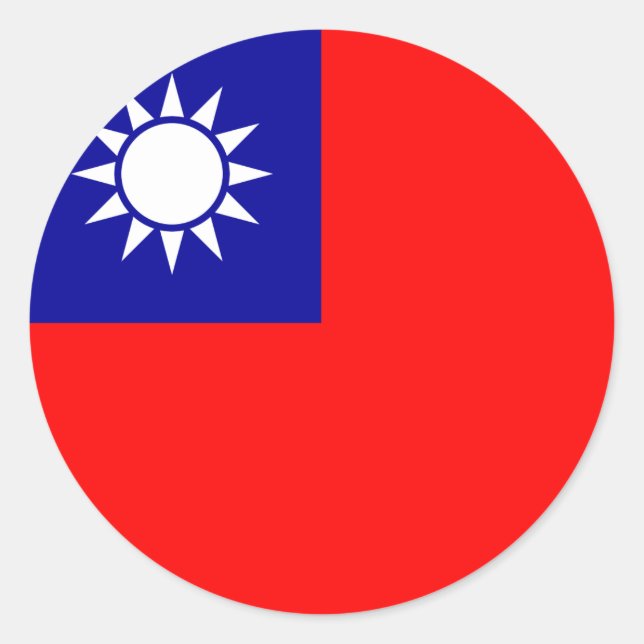 taiwanesische Flagge Runder Aufkleber (Vorderseite)
