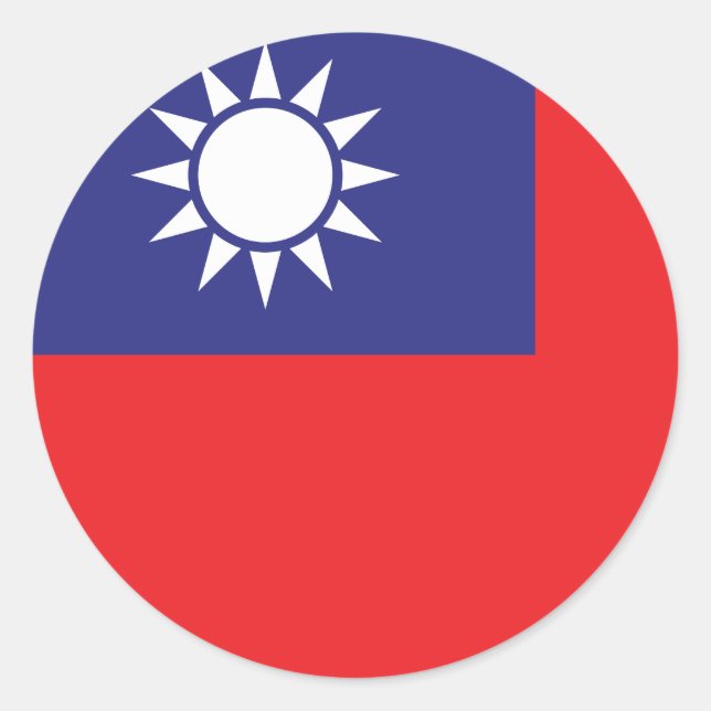 taiwanesische Flagge Runder Aufkleber (Vorderseite)