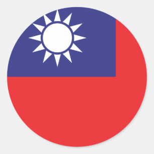 taiwanesische Flagge Runder Aufkleber