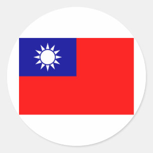 taiwanesische Flagge Runder Aufkleber