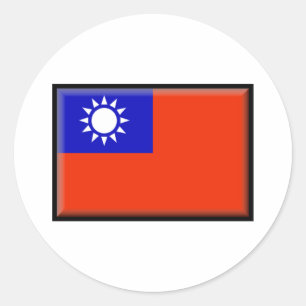 taiwanesische Flagge Runder Aufkleber