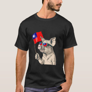 Taiwanesische Flagge Schwein Taiwan Taiwanesische  T-Shirt
