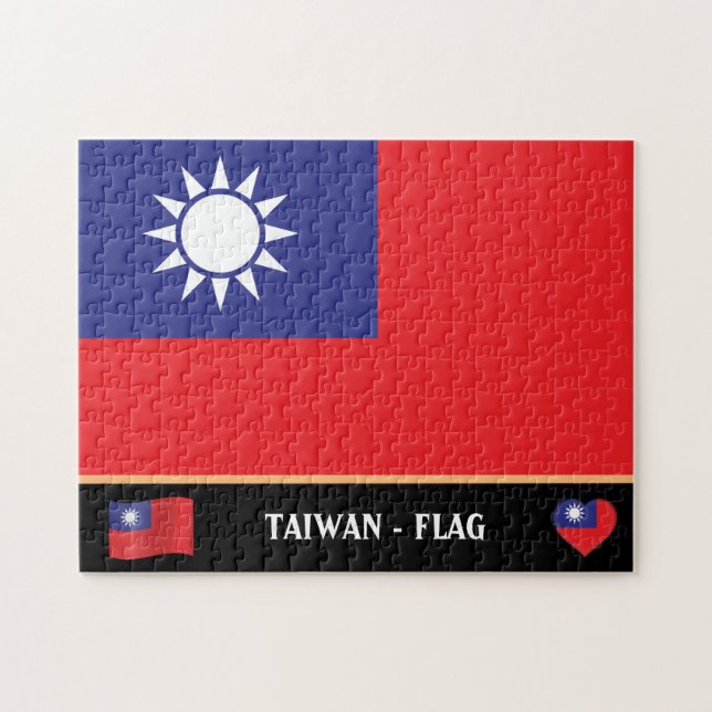 taiwanesische Flagge & taiwanisches Land / Taiwan Puzzle (Horizontal)