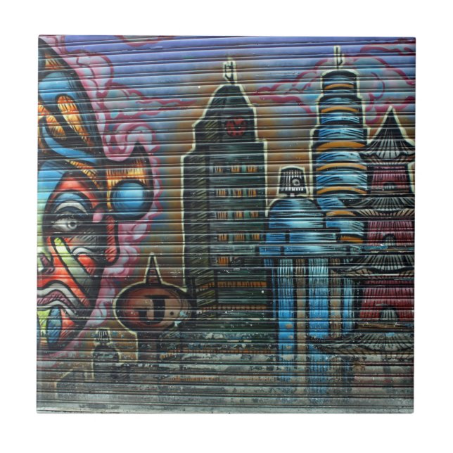 Taiwanesische Graffiti, Taipeh, Taiwan Fliese (Vorderseite)