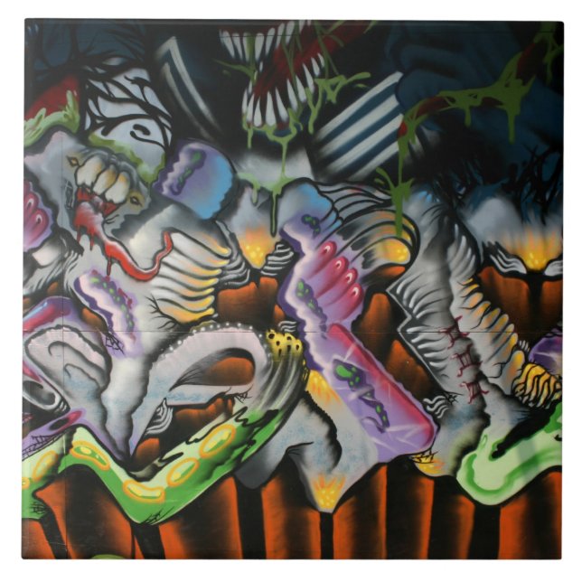 Taiwanesische Graffiti, Taipeh, Taiwan Fliese (Vorderseite)