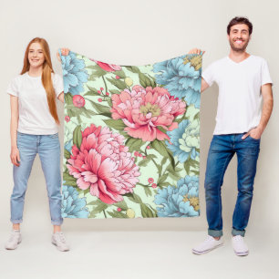 taiwanesische Peonies Fleecedecke