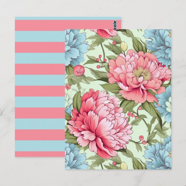 taiwanesische Peonies Postkarte (Vorne/Hinten)