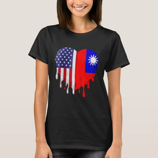 Taiwanisch American Patriot Grown Country Melting  T-Shirt (Vorderseite)