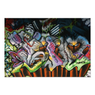 Taiwanische Graffiti, Taipei, Taiwan Fotodruck