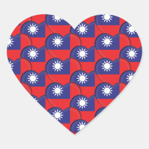 taiwanisches Herz, taiwanesische Flagge Herz-Aufkleber