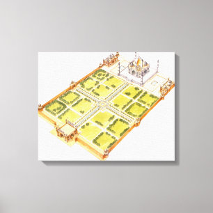 Taj Mahal. Adra India. Grab und Gärten Leinwanddruck