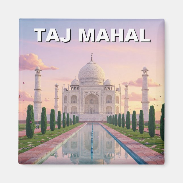 Taj Mahal Agra India Travel Souvenir Magnet (Vorne)