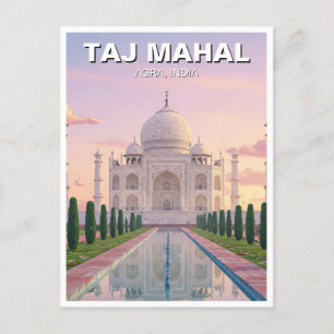 Taj Mahal Agra India Travel Souvenir Postkarte