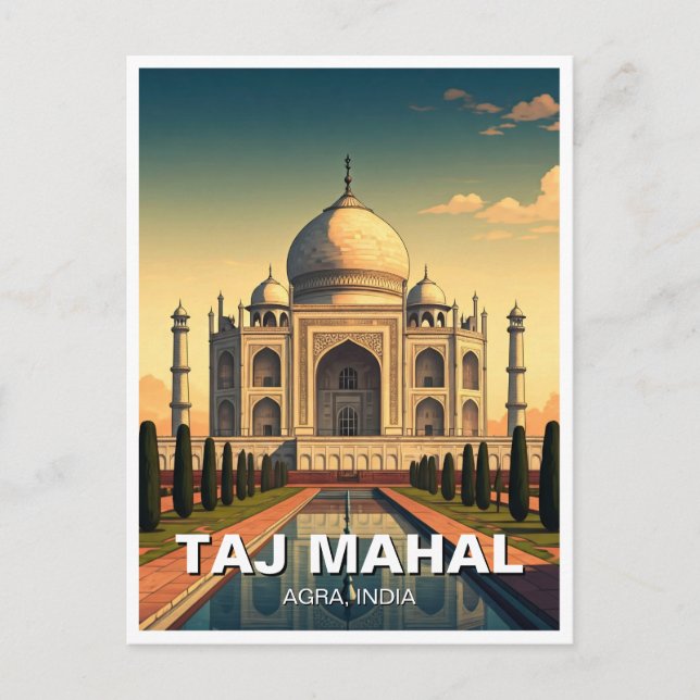 Taj Mahal Agra India Travel Souvenir Postkarte (Vorderseite)