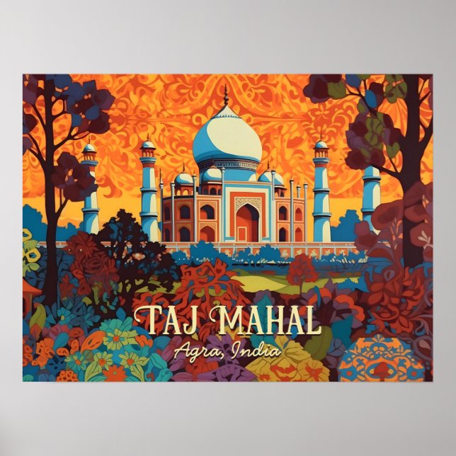 Taj Mahal Agra India Zuhause Office Wall Art Poste Poster (Vorne)