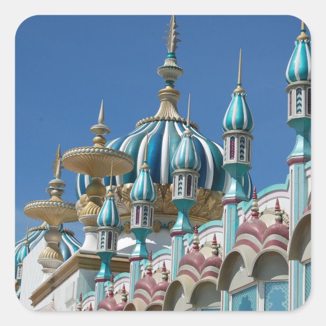 Taj Mahal Atlantic City Gebäude Factory Quadratischer Aufkleber (Vorderseite)