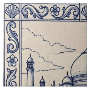 Taj Mahal Azulejo-Muralfliese 1 von 6 oben links Fliese