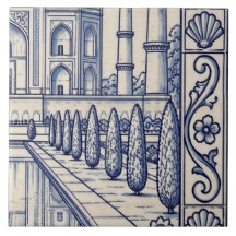 Taj Mahal Azulejo-Muralfliese 4 von 6 Mitte rechts