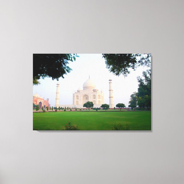 Taj Mahal bei Sonnenaufgang eines der Wunder der Leinwanddruck (Vorderseite)