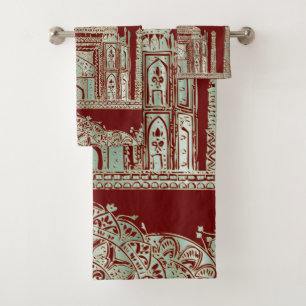 Taj Mahal - Bohemischer orientalischer Stil Badhandtuch Set