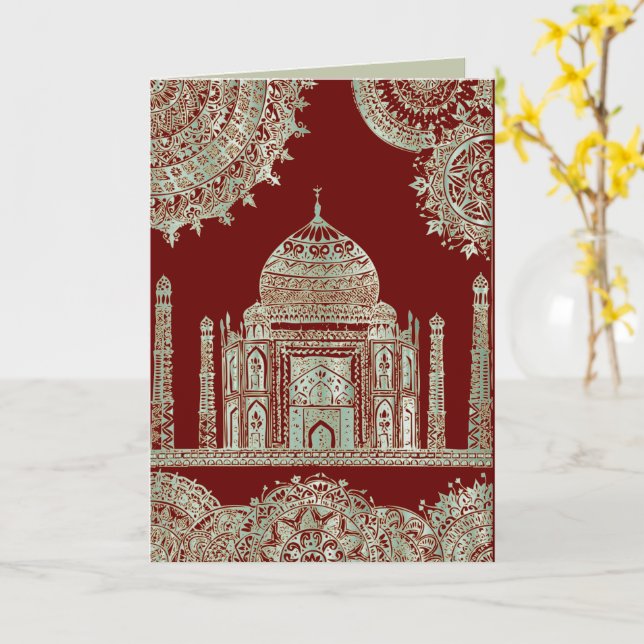 Taj Mahal - Bohemischer orientalischer Stil Karte (Gelbe Blume)