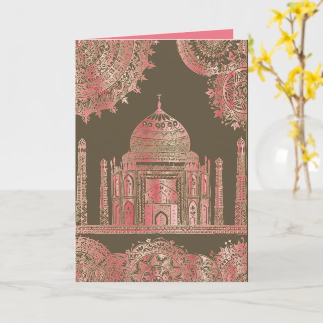 Taj Mahal - Bohemischer orientalischer Stil Karte (Gelbe Blume)