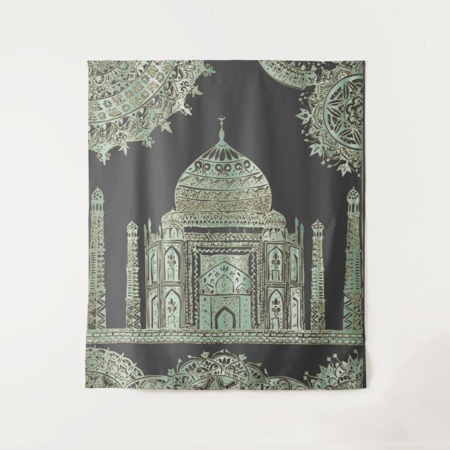 Taj Mahal - Bohemischer orientalischer Stil Wandteppich (Vorderseite)