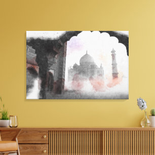 Taj Mahal Canvas Print - Vintage Travel Poster Art Leinwanddruck
