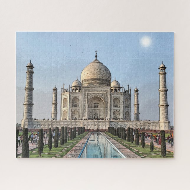 Taj Mahal Cartoon Oil Puzzle (Horizontal)