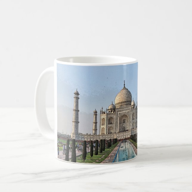 Taj Mahal Cartoon Oil Tasse (Vorderseite Links)