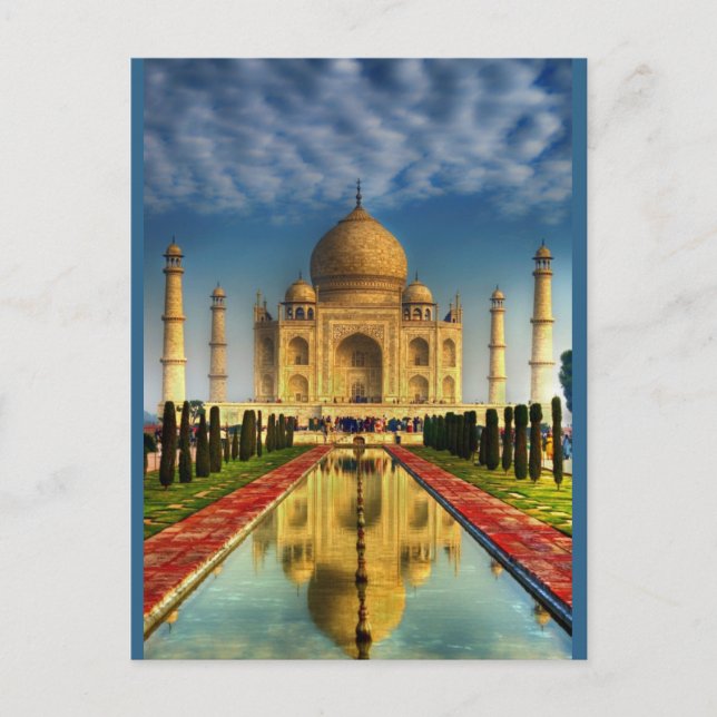 Taj Mahal Foto Postkarte (Vorderseite)