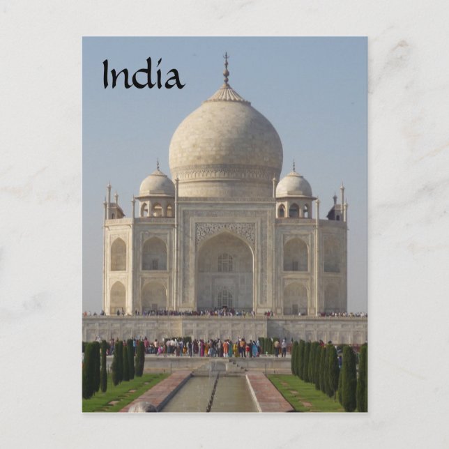 Taj Mahal Front Postkarte (Vorderseite)