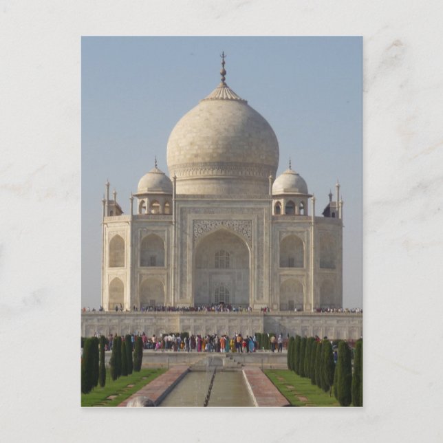 Taj mahal front weiß postkarte (Vorderseite)