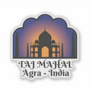 Taj Mahal für Kultur-, Kunst- und Reise-Sammler Aufkleber