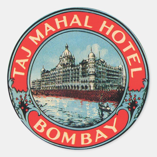 Taj Mahal Hotel Bombay Runder Aufkleber (Vorderseite)