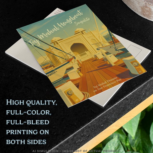 Taj Mahal Houseboat, Sausalito, Kalifornien Reisen Postkarte (Von Creator hochgeladen)