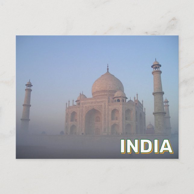 Taj Mahal in Agra, Indien Postkarte (Vorderseite)