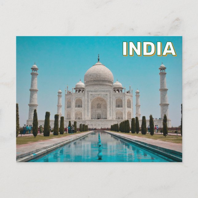 Taj Mahal in Agra, Indien Postkarte (Vorderseite)