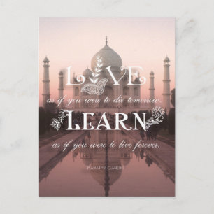 Taj Mahal India Live Learn Gandhi - Postcard Postkarte