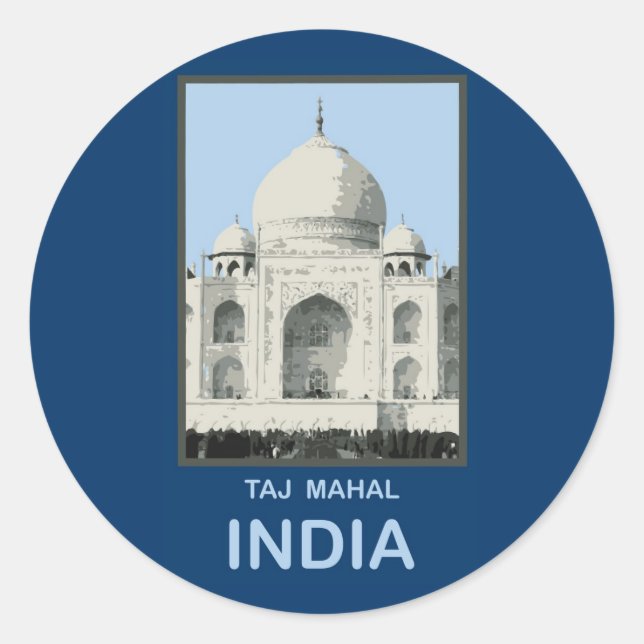Taj Mahal India Runder Aufkleber (Vorderseite)